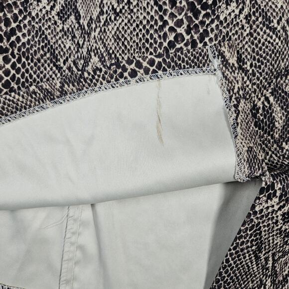 Vtg 90s Y2K Mini Skirt Set Size 7 Brown Snakeskin Slit USA Square Neck Mandee - Picture 14 of 16